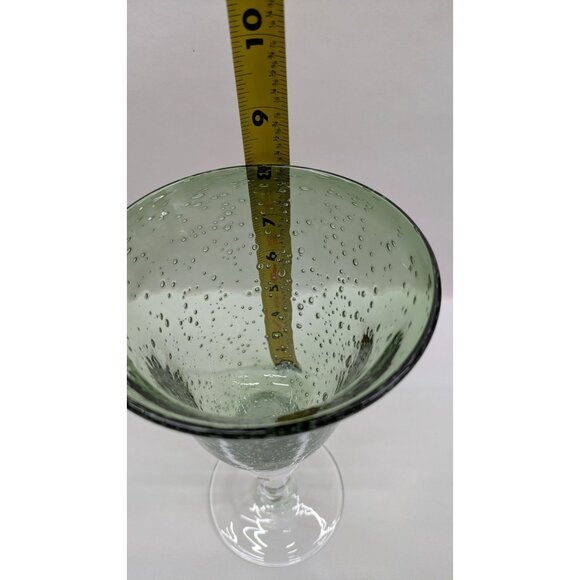 Artland Green Glass Handblown Goblet Bubble Design - Picture 10 of 11